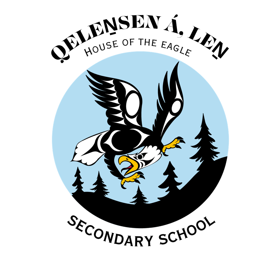QELEṈSEN Á, LEṈ Secondary School logo